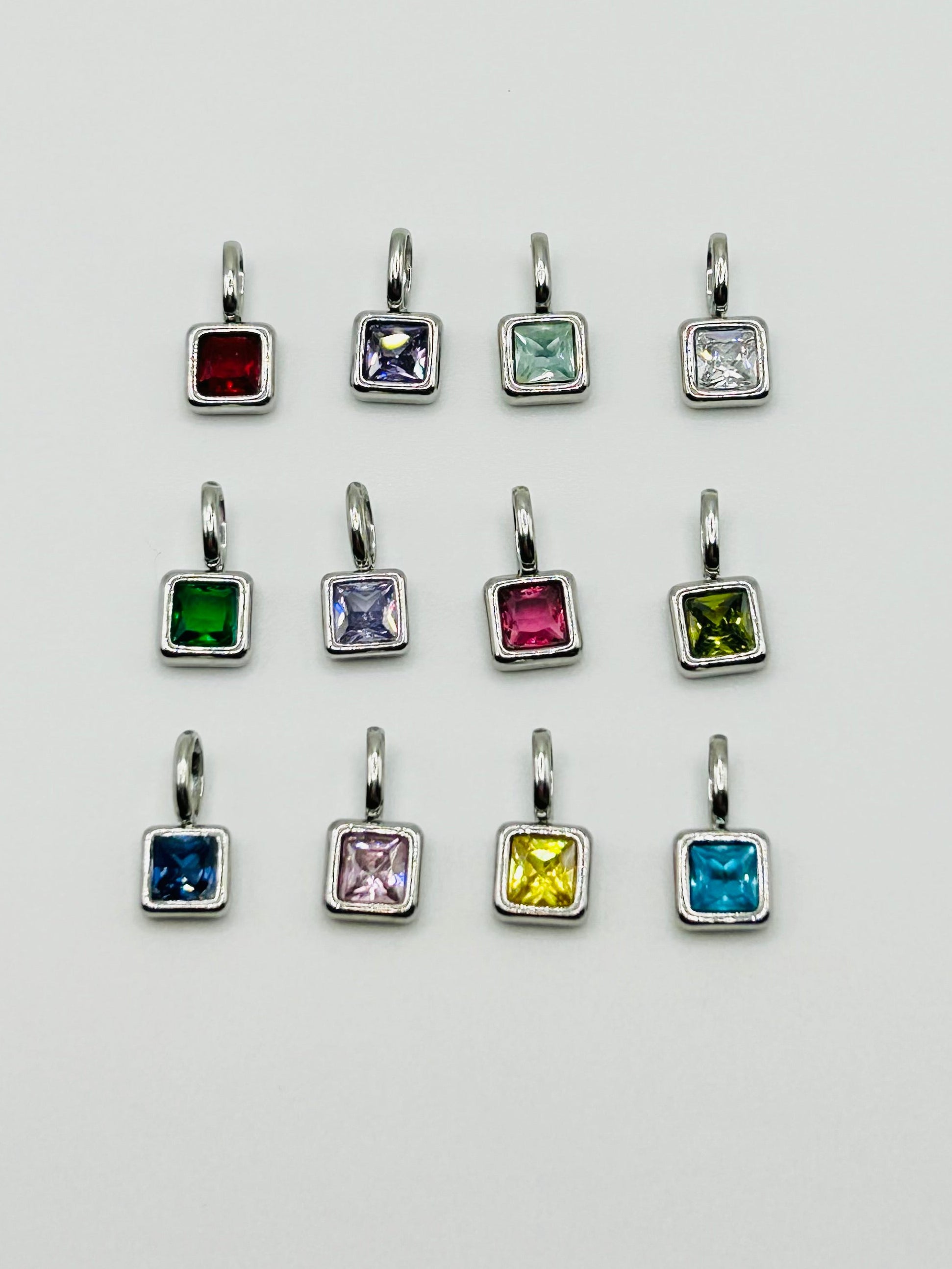 Birth Stone Square Charms