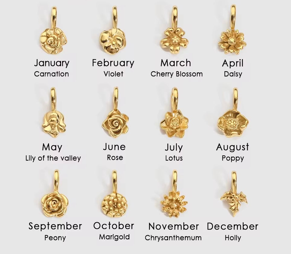 Birth Flower Charms
